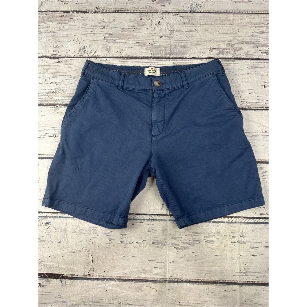 Marine Layer Hybrid Casual Shorts Size 32 Blue Quick Dry Beach Travel Spring
